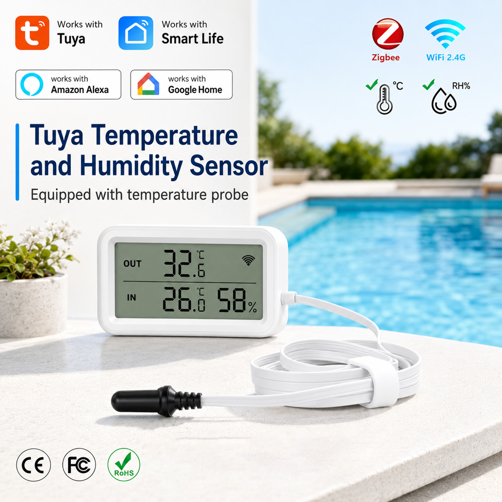 مقياس حرارة ورطوبة خارجي مقاوم - مراجعة Digital Hygrometer Probe وسعره