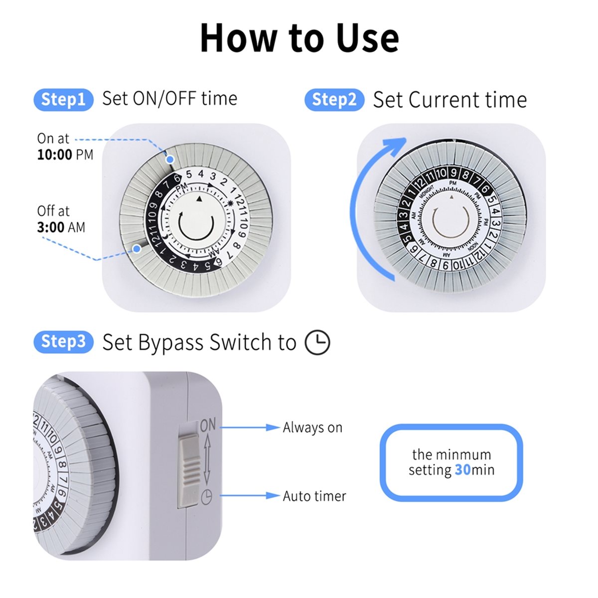 مؤقت ميكانيكي داخلي صغير N86R  - مراجعة Timer Dual Outlet وسعره